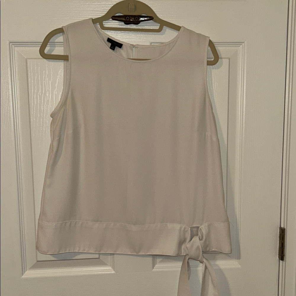 Lovely and Classic Talbots Hip-Length Tie Waist Crepe Side-Tie Blouse